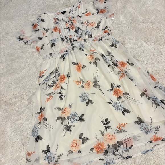 Torrid White Floral Chiffon Ruffle Button Down Skater Dress NWT Size 12 - Picture 3 of 13